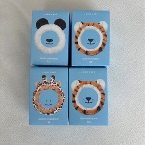 NIB NWT I Dew Care Panda Tiger Giraffee Skincare Headband